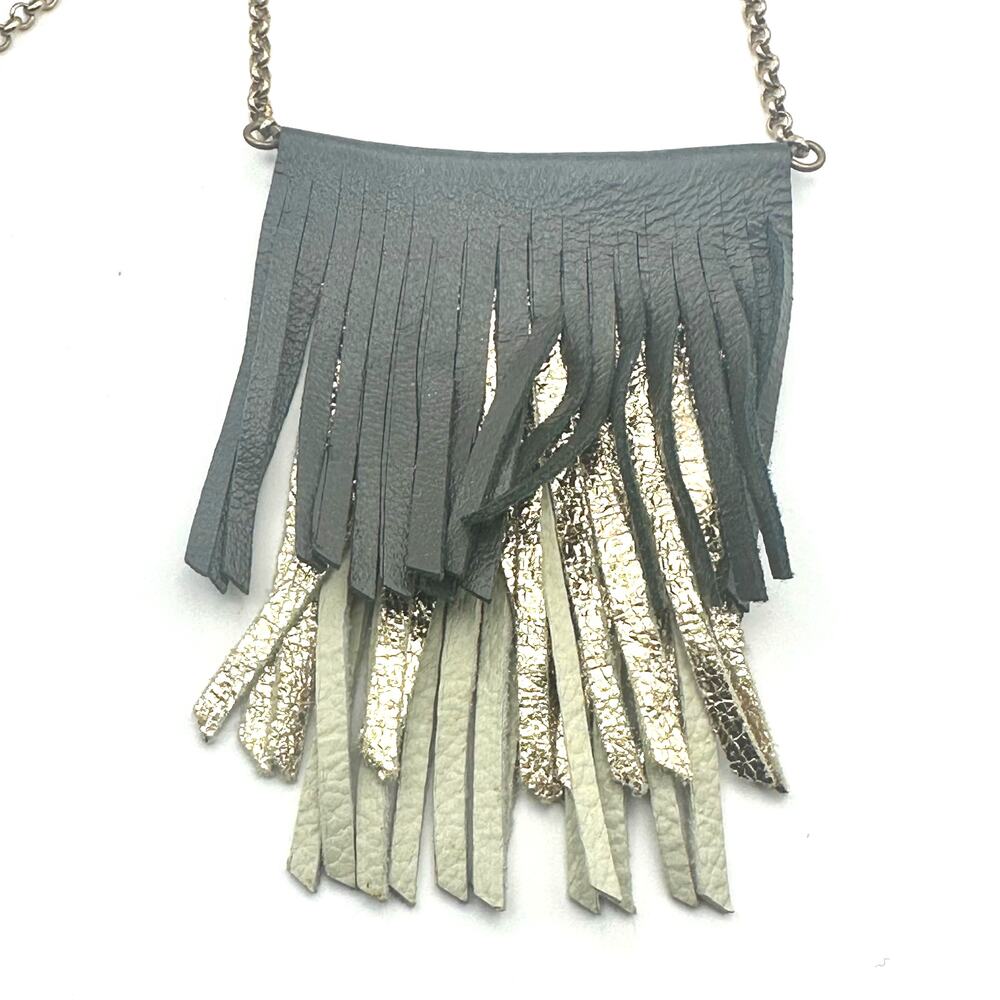 Polder Paris Fringe Necklace Long Western Jewelry Coastal Cowgirl Casual